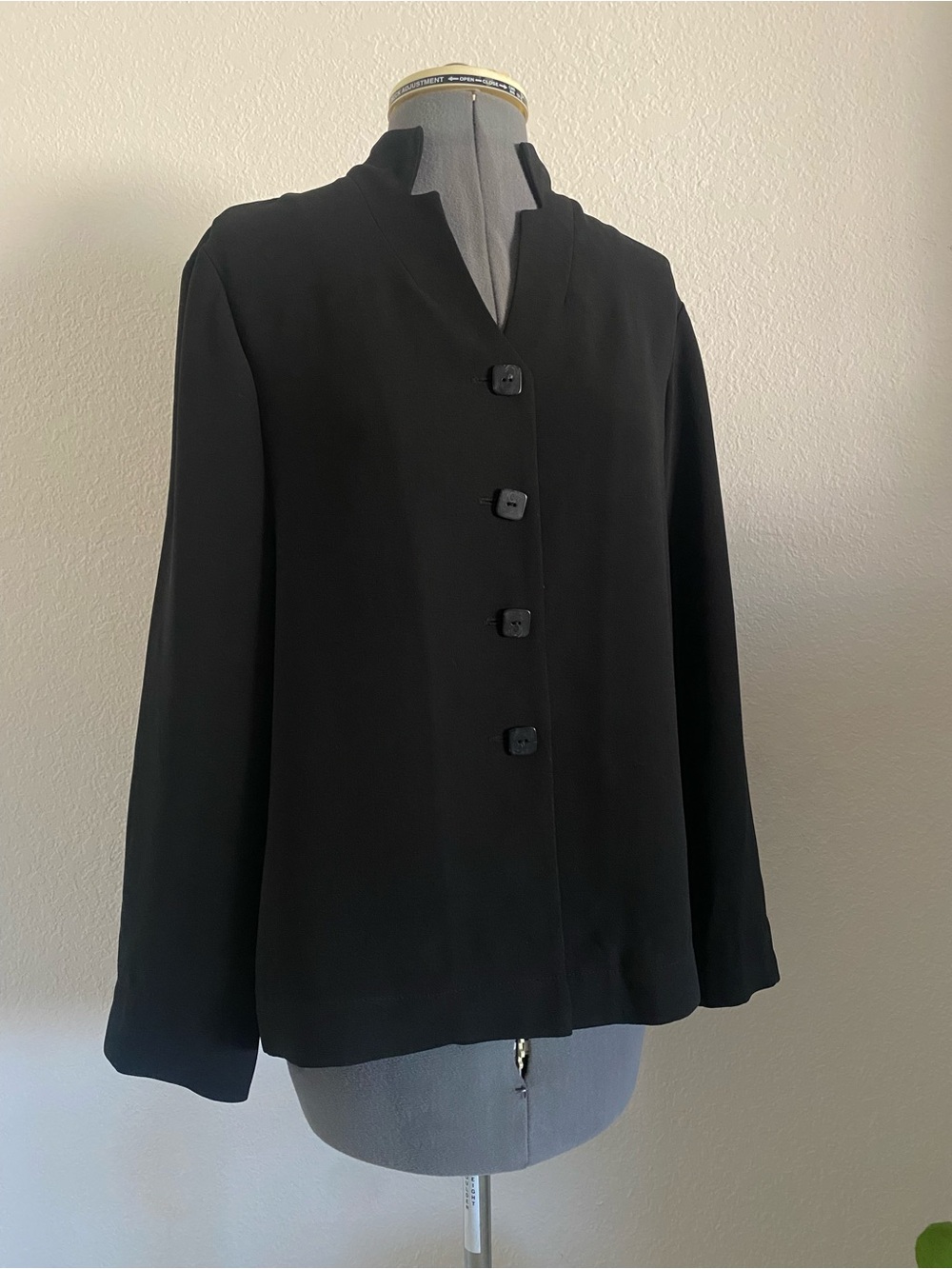 Vintage 90s Liz Claiborne Black Boxy Button Jacket